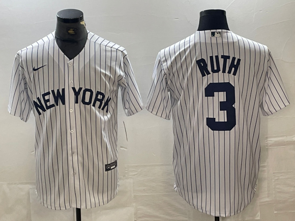 Men's New York Yankees #3 Babe Ruth White Cool Base Stitched Baseball Jersey Men's New York Yankees #3 Babe Ruth White Cool Base Stitched Baseball Jersey